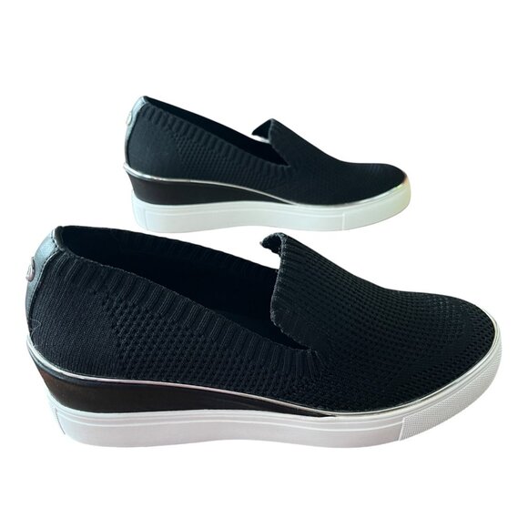 Wishbone Stacey Black Knitted Fabric Platform Sleek Slip On Sneaker Women's 8M - Picture 6 of 10